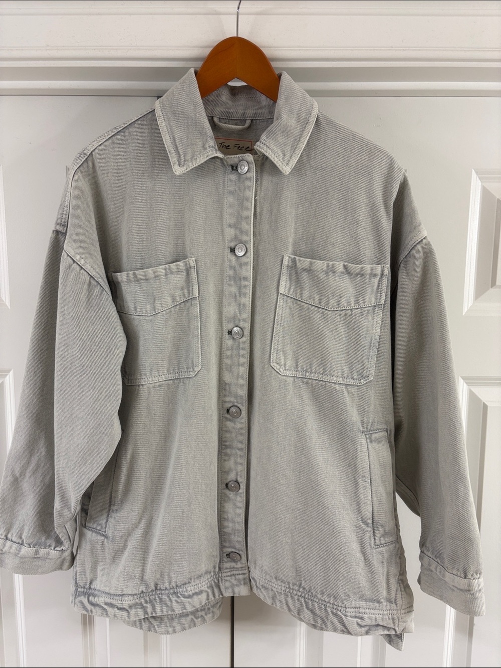 We The Free Madison City Denim Jacket. Light Gray. XS. Great Condition!